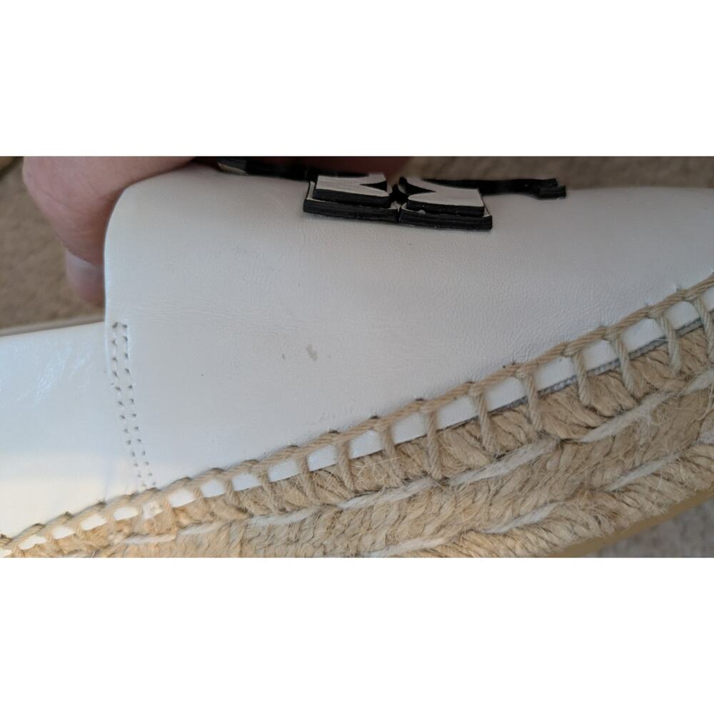 Tory Burch "Ines" Tumbled Leather Platform Espadrilles - Picture 8 of 9